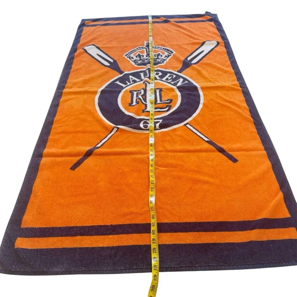Lauren Ralph Lauren LRL Vintage Nautical Logo Beach Towel 64x35 Old Money
